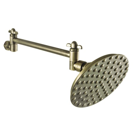 Kingston Brass CK135K3 5" Showerhead with High Low Adjustable Arm, Antique Brass CK135K3